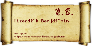 Mizerák Benjámin névjegykártya